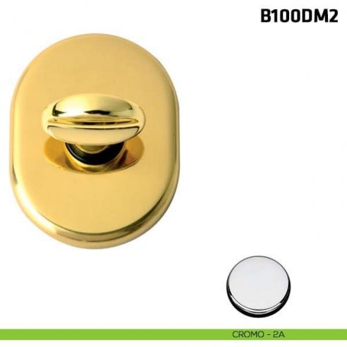 Limitatore a rotazione con foro centrale per porta blindata cromo lucido