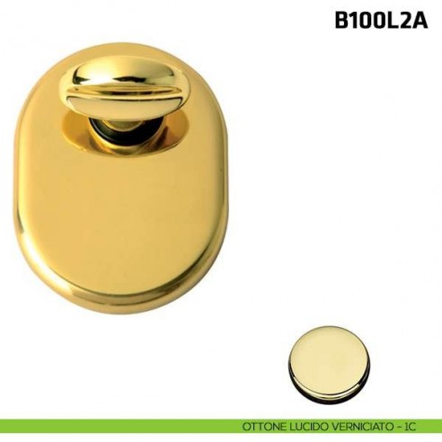 Limitatore a rotazione con foro decentrato per porta blindata ottone lucido verniciato