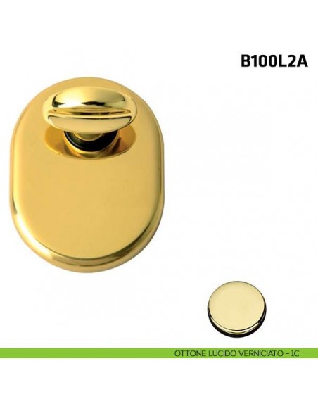 Limitatore a rotazione con foro decentrato per porta blindata ottone lucido verniciato