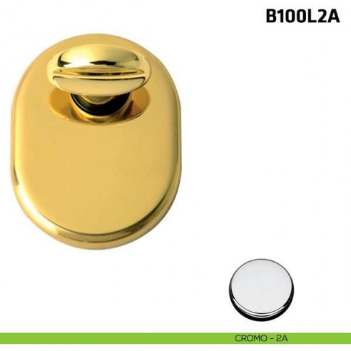 Limitatore a rotazione con foro decentrato per porta blindata cromo lucido