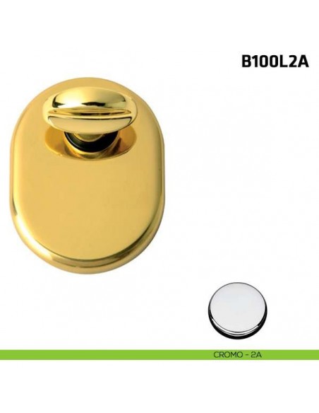 Limitatore a rotazione con foro decentrato per porta blindata cromo lucido