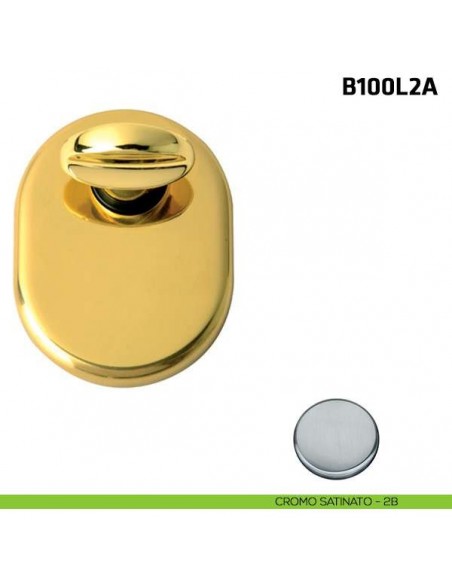 Limitatore a rotazione con foro decentrato per porta blindata cromo satinato