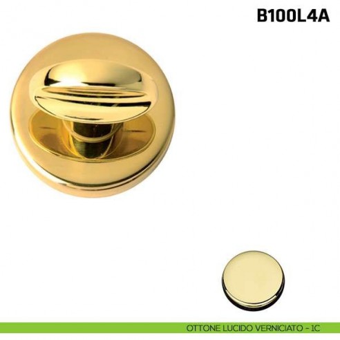 Limitatore a rotazione su rosetta per porta blindata ottone lucido verniciato