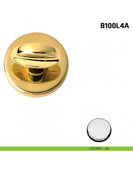 Limitatore a rotazione su rosetta per porta blindata cromo lucido