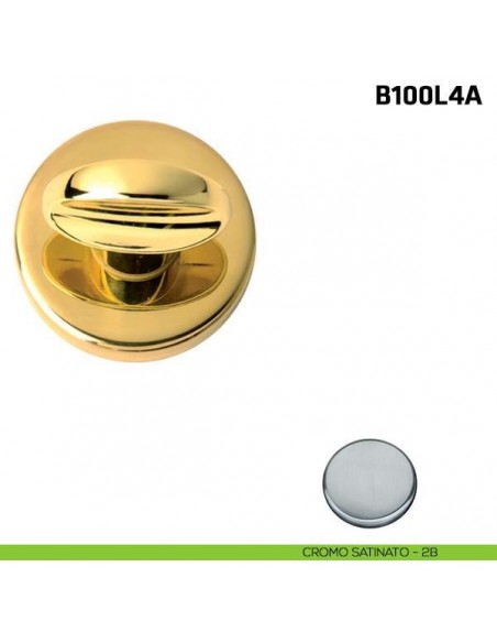 Limitatore a rotazione su rosetta per porta blindata cromo satinato