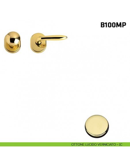 Maniglia + pomolo per porta blindata ottone lucido verniciato