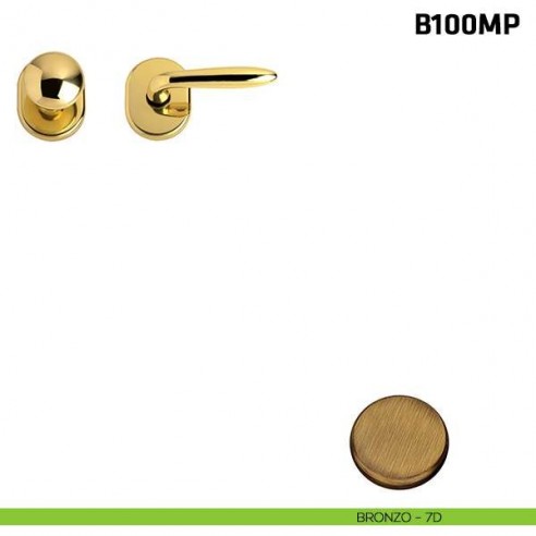 Maniglia + pomolo per porta blindata bronzo