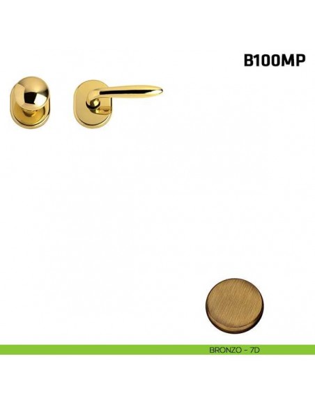 Maniglia + pomolo per porta blindata bronzo