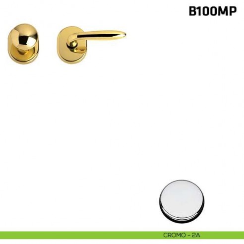 Maniglia + pomolo per porta blindata cromo lucido