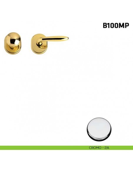 Maniglia + pomolo per porta blindata cromo lucido