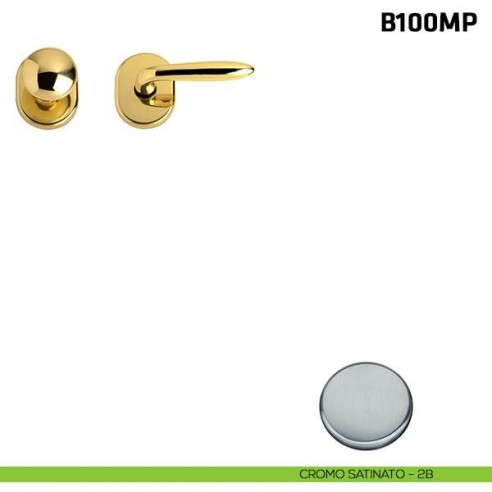 Maniglia + pomolo per porta blindata cromo satinato