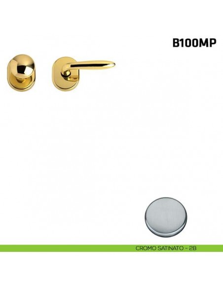 Maniglia + pomolo per porta blindata cromo satinato