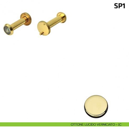 Spioncino per porta blindata misura 50/80 mm ottone lucido verniciato