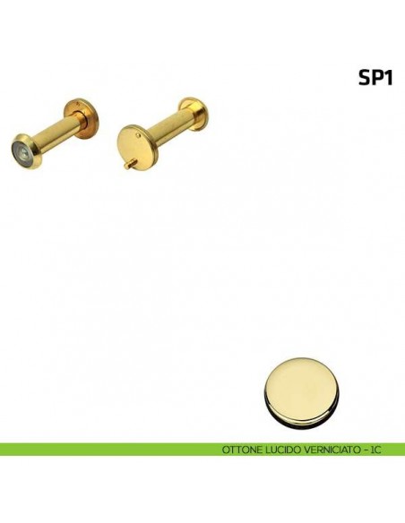 Spioncino per porta blindata misura 50/80 mm ottone lucido verniciato