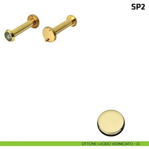 Spioncino per porta blindata misura 70/110 mm ottone lucido verniciato