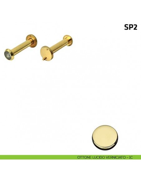 Spioncino per porta blindata misura 70/110 mm ottone lucido verniciato