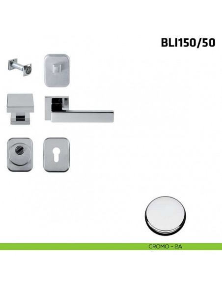 Kit per porta blindata quadrato con defender diametro 50 mm BLI150/50 cromo lucido