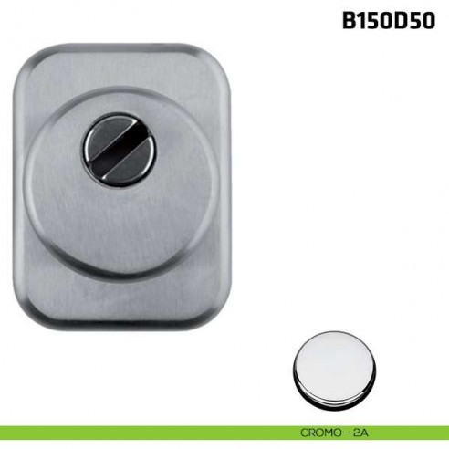 Defender quadrato diametro 50 mm per porta blindata cromo lucido