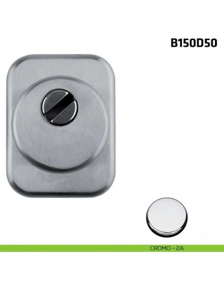 Defender quadrato diametro 50 mm per porta blindata cromo lucido