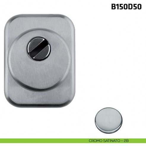 Defender quadrato diametro 50 mm per porta blindata cromo satinato