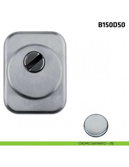 Defender quadrato diametro 50 mm per porta blindata cromo satinato