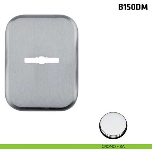 Borchia quadrata doppia mappa per porta blindata cromo lucido