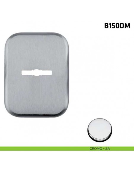 Borchia quadrata doppia mappa per porta blindata cromo lucido