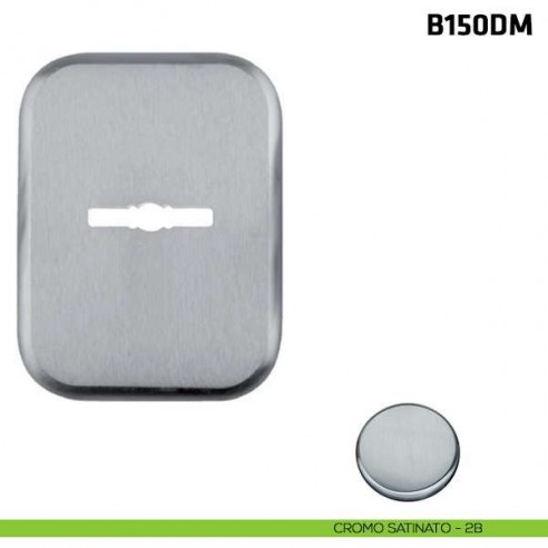 Borchia quadrata doppia mappa per porta blindata cromo satinato