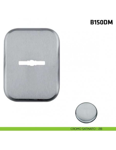 Borchia quadrata doppia mappa per porta blindata cromo satinato