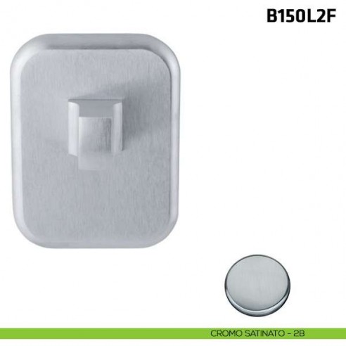 Limitatore quadrato a rotazione con foro centrale per porta blindata cromo satinato