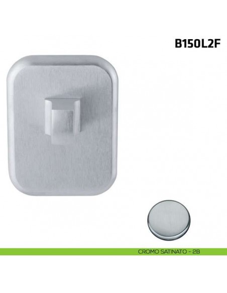 Limitatore quadrato a rotazione con foro centrale per porta blindata cromo satinato