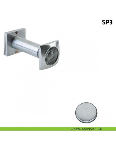 Spioncino quadrato per porta blindata misura 40/80 mm cromo satinato