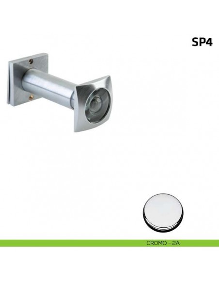 Spioncino quadrato per porta blindata misura 70/110 mm cromo lucido