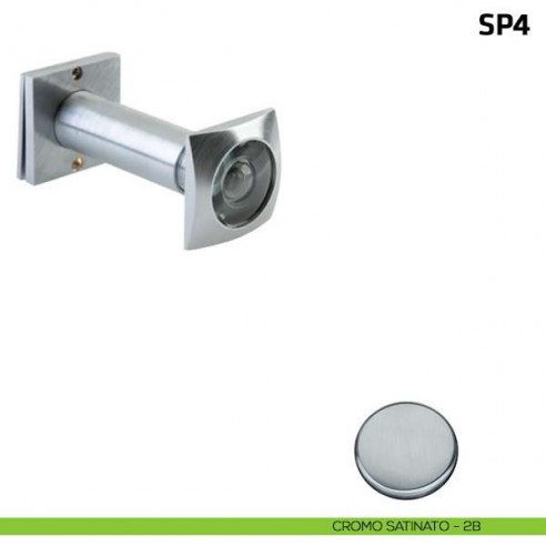 Spioncino quadrato per porta blindata misura 70/110 mm cromo satinato