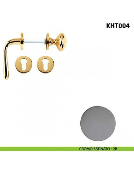 Kit maniglia con pomolo su rosetta per hotel Comit KHT004 cromo satinato