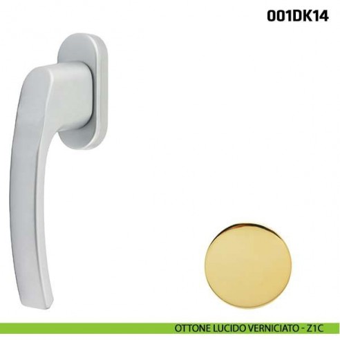Maniglia per finestra martellina DK 001DK14 Comit ottone lucido verniciato