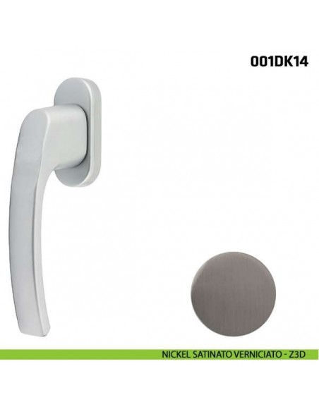 Maniglia per finestra martellina DK 001DK14 Comit nickel satinato verniciato