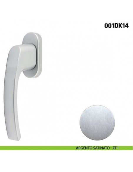 Maniglia per finestra martellina DK 001DK14 Comit argento satinato