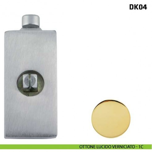 Blocco con pulsante per maniglia per finestra martellina DK Comit DK04 ottone lucido verniciato