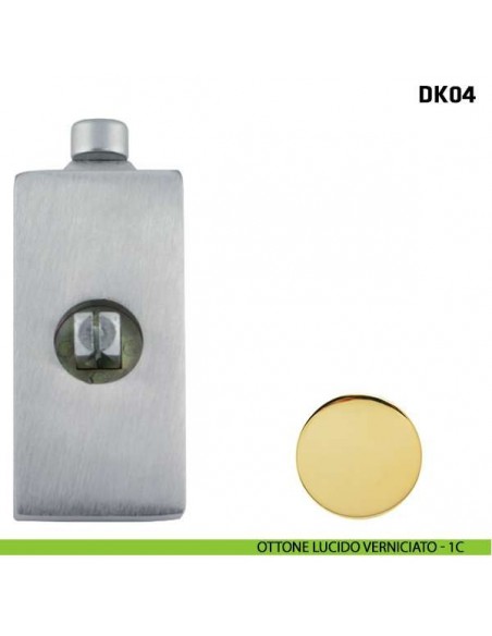 Blocco con pulsante per maniglia per finestra martellina DK Comit DK04 ottone lucido verniciato