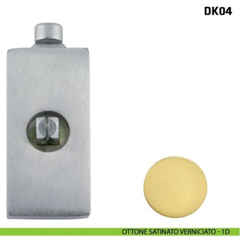 Blocco con pulsante per maniglia per finestra martellina DK Comit DK04 ottone satinato verniciato