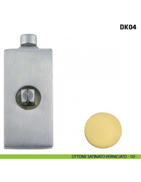 Blocco con pulsante per maniglia per finestra martellina DK Comit DK04 ottone satinato verniciato
