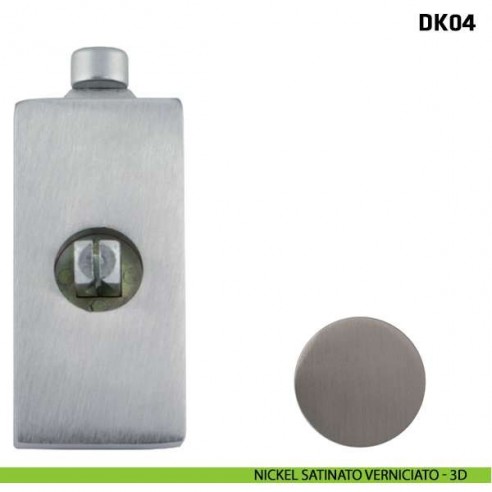 Blocco con pulsante per maniglia per finestra martellina DK Comit DK04 nickel satinato verniciato