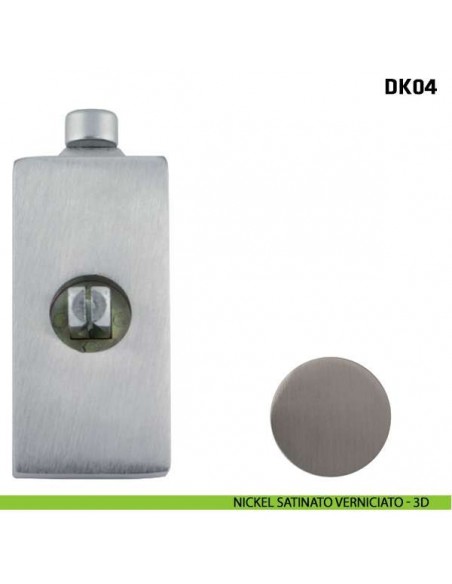 Blocco con pulsante per maniglia per finestra martellina DK Comit DK04 nickel satinato verniciato