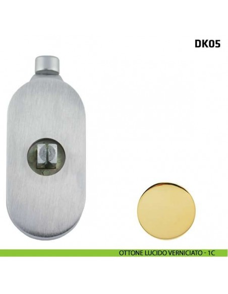 Blocco con pulsante per maniglia per finestra martellina DK Comit DK05 ottone lucido verniciato