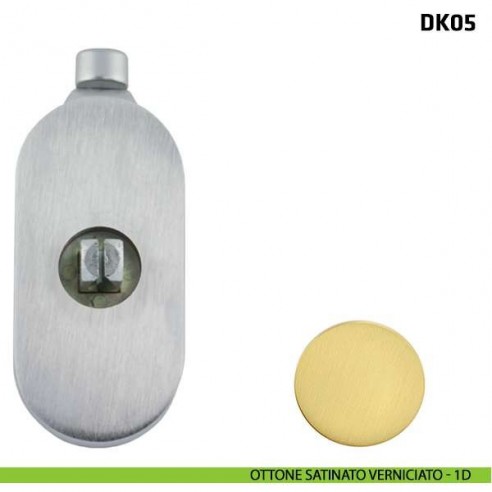 Blocco con pulsante per maniglia per finestra martellina DK Comit DK05 ottone satinato verniciato