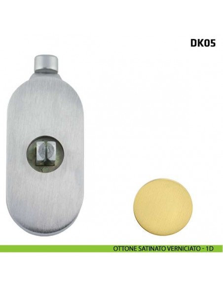 Blocco con pulsante per maniglia per finestra martellina DK Comit DK05 ottone satinato verniciato