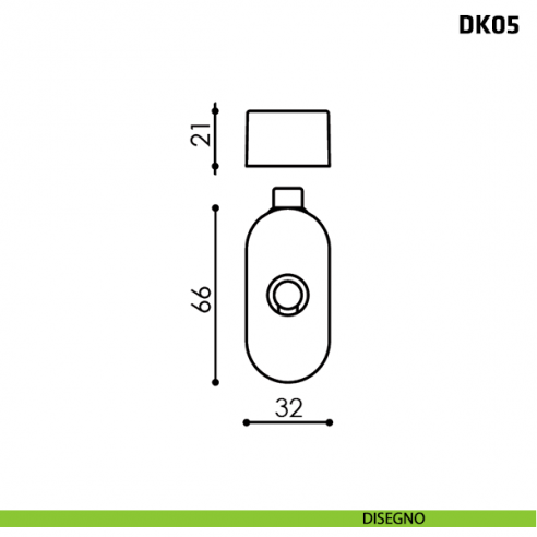 Blocco con pulsante per maniglia per finestra martellina DK Comit DK05 disegno
