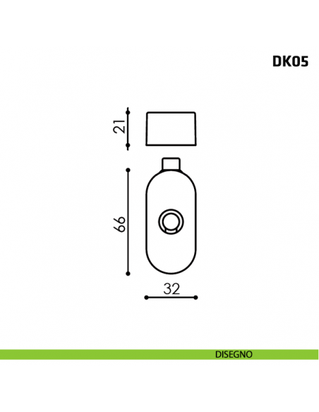 Blocco con pulsante per maniglia per finestra martellina DK Comit DK05 disegno