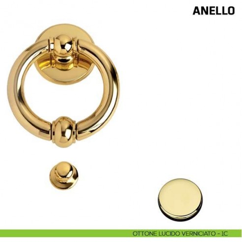 Battente per porta Anello Comit misura 135x80 mm ottone lucido verniciato